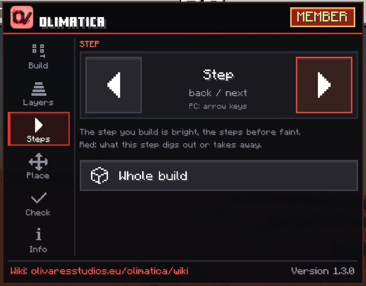 The menu: Steps